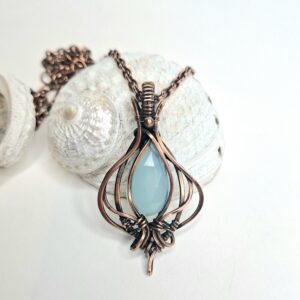Faceted Blue Chalcedony Pendant