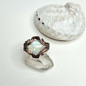 Rainbow Moonstone Ring