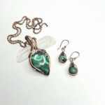 Malachite Pendant and earrings