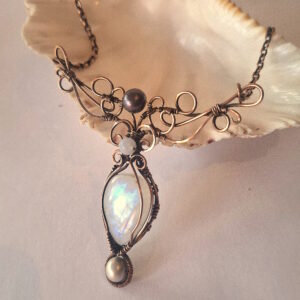 Aphrodite - Rainbow Moonstone Necklace