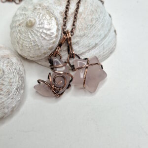 Rose Quartz Star and Moon pendant