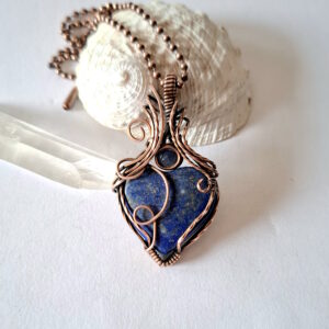 Lapis Lazuli heart with Sapphire