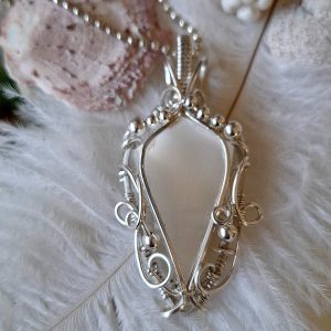 Handmade Satin Spar (Selenite) necklace