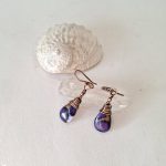 Purple Rose Dahlia Mohave earrings