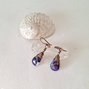 Purple Rose Dahlia Mohave earrings