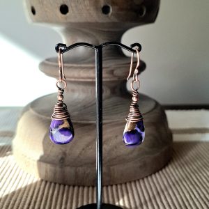 Purple Rose Dahlia Mohave earrings